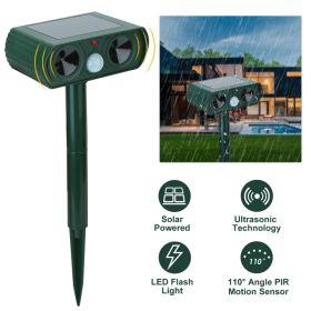 Ultrasonic Animal Repeller Solar Powered Motion Sensor Repellent IPX4 Waterproof Outdoor For Farm Garden Yard Repelling Deer Raccoon Cat Dog Rabb (Option: as picture)