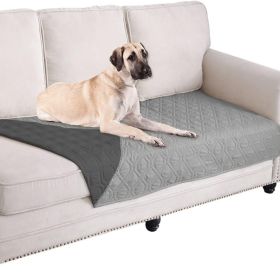 Waterproof Dog Bed Cover Pet Blanket For Furniture Bed Couch Sofa Reversible (Option: GREY)