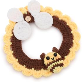 Adjustable Pet Bandana Scarf, Bee 10in For 2kg Cats (Option: Brown)