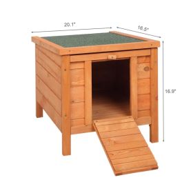 20-inch removable roof, waterproof, green asphalt roof, cedar wood, wooden chicken and rabbit cage (Option: default title)
