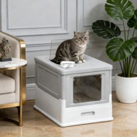 Stainless Steel Enclosed Litter Box for Cats (Option: default title)
