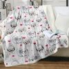 Shih Tzu Sherpa Throw Blanket - Super Soft Fuzzy Cozy Warm Red Hearts Dog Blanket Thick Plush Fluffy Blankets for Teen Girls Women Couch Bed Sofa Chai