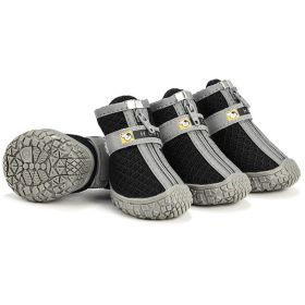 Non Slip Dog Shoes Warm Plush Lining Breathable Pet Boots for Paw Protection (Color / Size: Light Grey / 2 Fit width3-3.2cm)