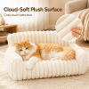 Cute Cat Couch for Pets - Fluffy Cat beds with Premium Soft Corduroy Fleece, Fuzzy Cats beds for Indoor Cats with Removable Washable Cover