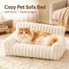 Cute Cat Couch for Pets - Fluffy Cat beds with Premium Soft Corduroy Fleece, Fuzzy Cats beds for Indoor Cats with Removable Washable Cover