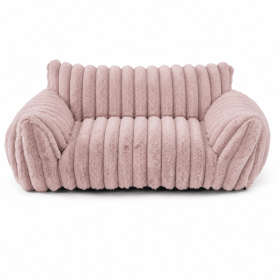 Cute Cat Couch for Pets - Fluffy Cat beds with Premium Soft Corduroy Fleece, Fuzzy Cats beds for Indoor Cats with Removable Washable Cover (Color: Pink, size: S)