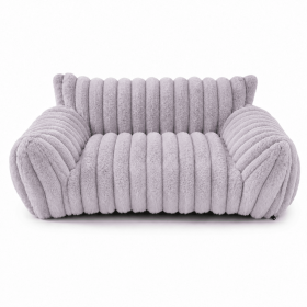 Cute Cat Couch for Pets - Fluffy Cat beds with Premium Soft Corduroy Fleece, Fuzzy Cats beds for Indoor Cats with Removable Washable Cover (Color: Light Grey, size: M)