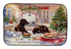 Labrador Retriever Christmas Cookies Dish Drying Mat Absorbent Dish Drying Mat Pad for Kitchen Counter Dish Drainer Mat for Countertop, 14 x 21"