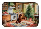 Irish Setter Christmas Cookies Dish Drying Mat Absorbent Dish Drying Mat Pad for Kitchen Counter Dish Drainer Mat for Countertop, 14 x 21", Multicolor