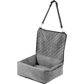 Dog Car Seat, Dog Booster Seat for Car with A Storage Pocket, Clip-On Safety Leash, Sponge and PP Cotton Filling (Placement & Appearance: Front and Rear Row & Cube, Max Load Capacity: Under 40 lbs)