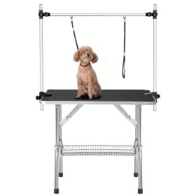 36" Professional Dog Pet Grooming Table Adjustable Heavy Duty Portable w/Arm & Noose & Mesh Tray (Option: as picture)
