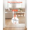 Baby Gate for Stairs, 28-43 in Adjustable Width, 30 in High Dog Gate, No Bottom Bar, One-Handed Operation