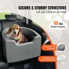 Dog Car Seat, Waterproof Dog Booster Seat for Car with A Storage Pocket, Clip-On Safety Leash and Sponge Filling