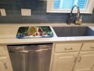 Dachshund and Santa Claus Dish Drying Mat Absorbent Dish Drying Mat Pad for Kitchen Counter Dish Drainer Mat for Countertop, 14 x 21", Multicolor