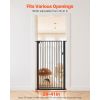 Extra Tall Pet Gate for Cats, 29-41 in Adjustable Width, 56 in High Dog Gate, with Pressure Mount Kit and Wall Mount Kit, 1.3 in Narrow Bar Spacing