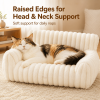 Cute Cat Couch for Pets - Fluffy Cat beds with Premium Soft Corduroy Fleece, Fuzzy Cats beds for Indoor Cats with Removable Washable Cover