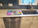 Great Pyrenees Hippie Dawg Dish Drying Mat Absorbent Dish Drying Mat Pad for Kitchen Counter Dish Drainer Mat for Countertop, 14 x 21", Multicolor