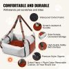 Dog Car Seat, Waterproof Dog Booster Seat for Car with Side Handles and A Storage Pocket, Clip-On Safety Leash and PP Cotton Filling