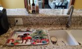 Dachshund Cozy Christmas Dish Drying Mat Absorbent Dish Drying Mat Pad for Kitchen Counter Dish Drainer Mat for Countertop, 14 x 21", Multicolor