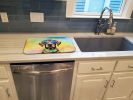 Chocolate Labrador Hippie Dawg Dish Drying Mat Absorbent Dish Drying Mat Pad for Kitchen Counter Dish Drainer Mat for Countertop, 14 x 21", Multicolor