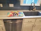 Chihuahua Hippie Dawg Dish Drying Mat Absorbent Dish Drying Mat Pad for Kitchen Counter Dish Drainer Mat for Countertop, 14 x 21", Multicolor