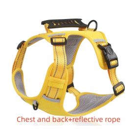 Dog Harness No Pull Breathable Reflective Pet Harness Vest (Option: Yellow set1-L)