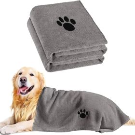 2 Pack Microfiber Dog Towels For Drying Dogs, Super Absorbent And Soft Pet Towels For Dogs Or Cats (Option: GREY)